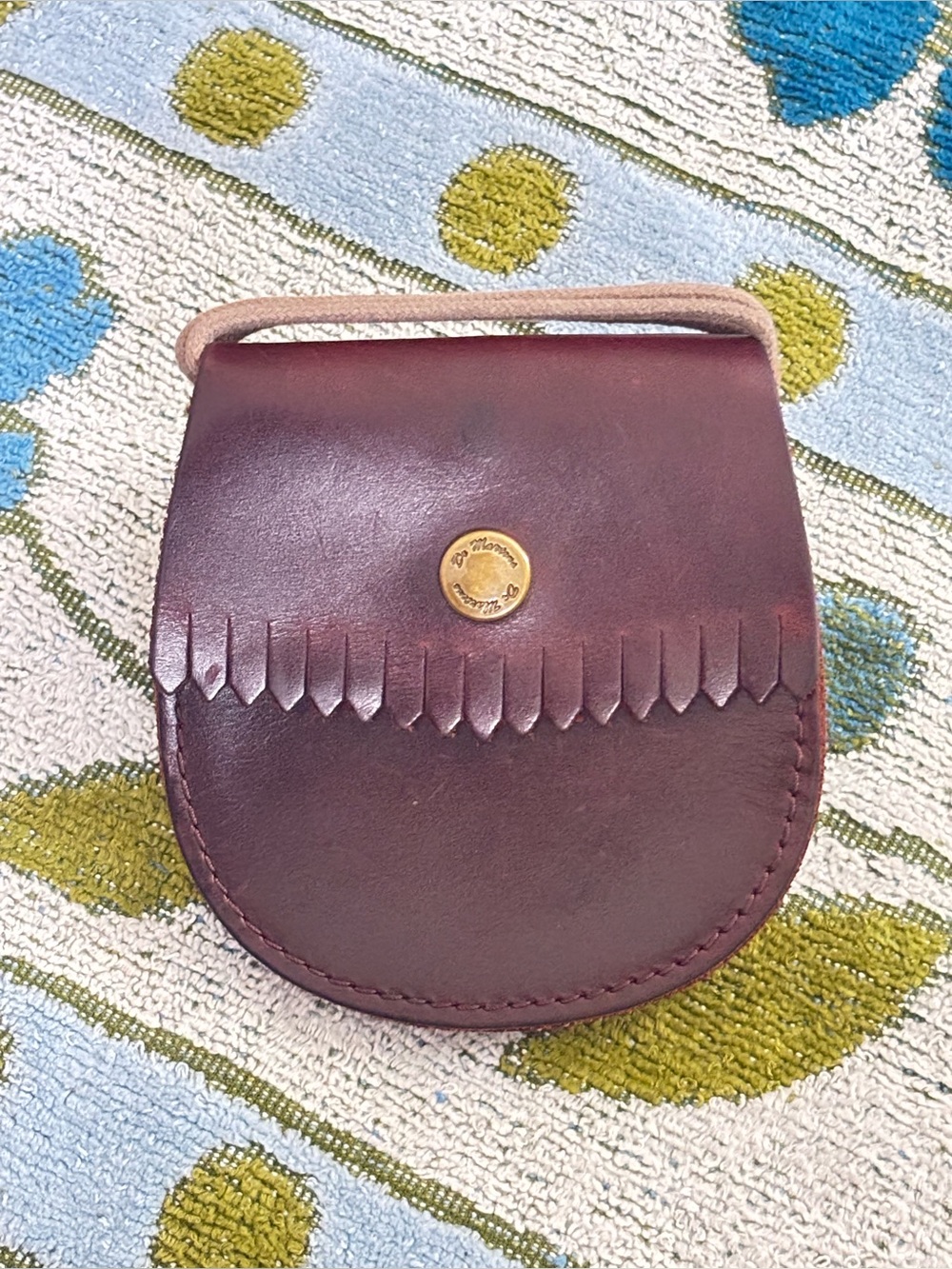 DR MARTENS WAXY LEATHER BRANDO LUX FRINGE COIN HOLDER OXBLOOD/BROWN